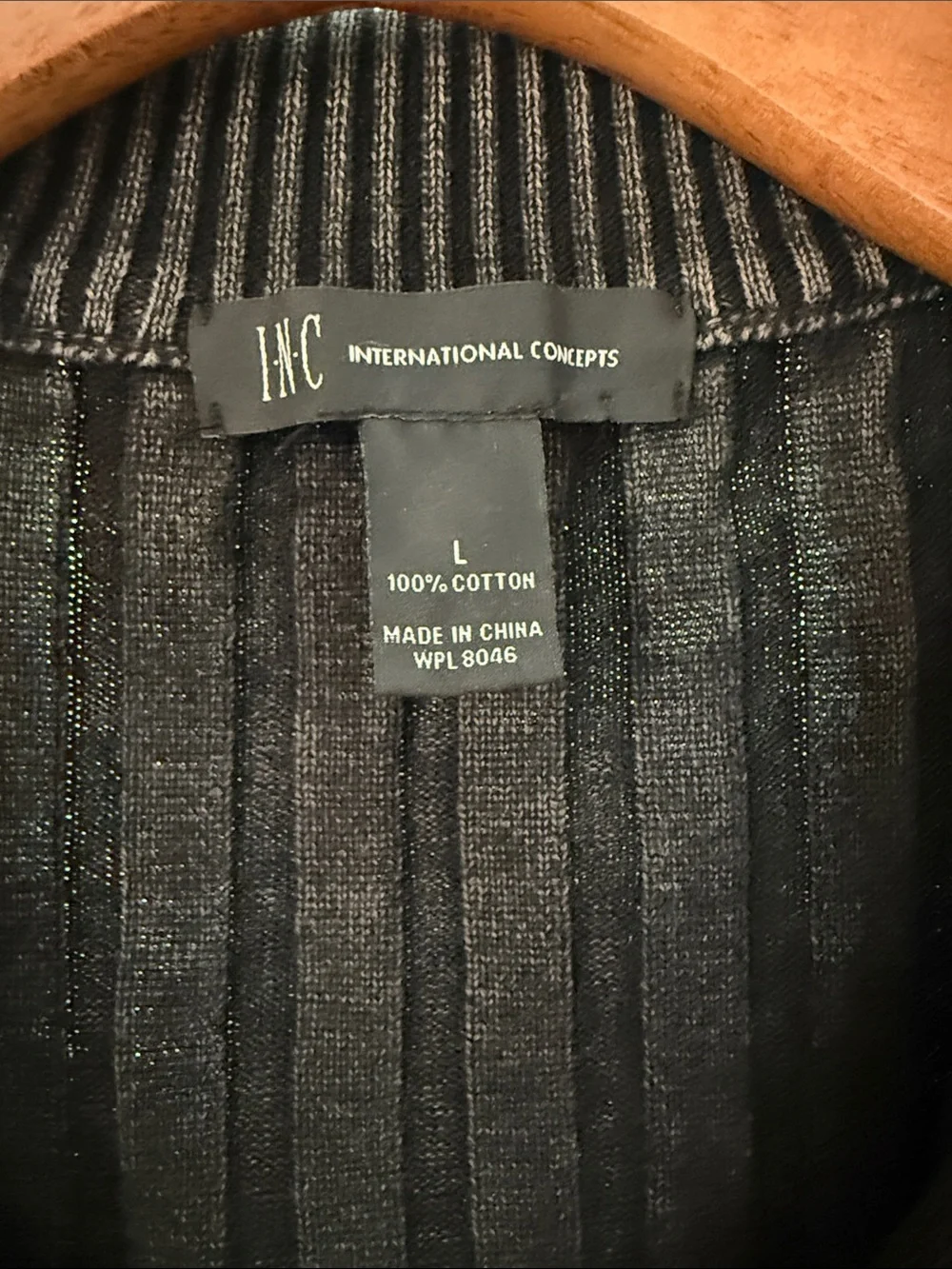 INC International Concepts black ribbed